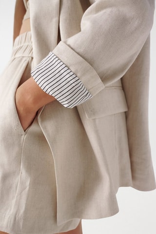 Blazer regular in lino - Beige