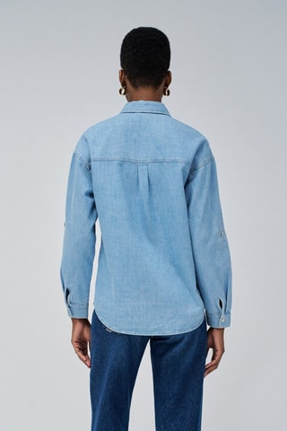 Camicia loose in jeans - Azzurro