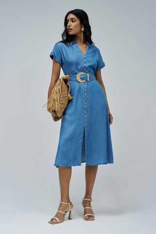 Abito a camicia in jeans - Blu