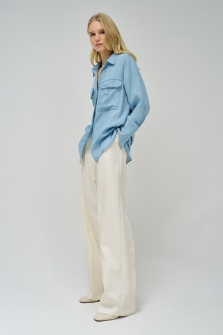 Camicia loose in jeans - Azzurro