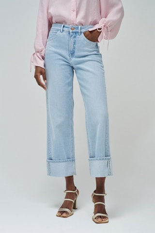 Jeans a vita alta - Azzurro