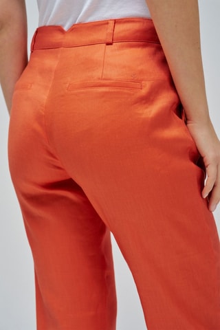 Pantaloni chino regular in lino - Arancione