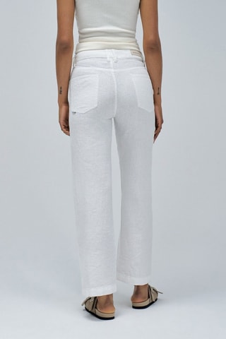 Pantaloni regular in lino - Bianco