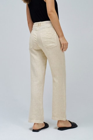Pantaloni regular in lino - Beige