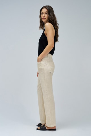Pantaloni regular in lino - Beige