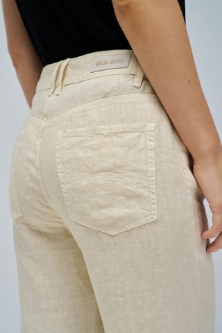 Pantaloni regular in lino - Beige
