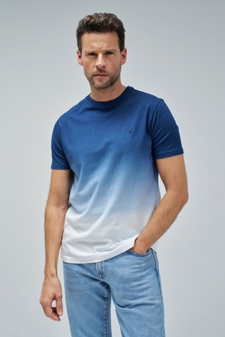 T-shirt slim tie and dye - Blu scuro