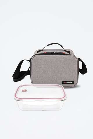 Sac à lunch isotherme et boîte de conservation en verre borosilicate Goglass - Gris
