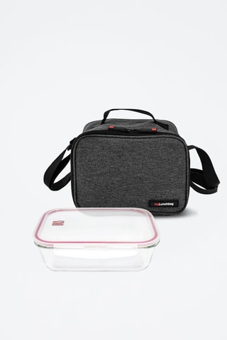 Sac à lunch isotherme et boîte de conservation en verre borosilicate Goglass - Gris foncé
