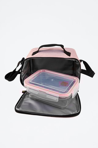 Sac à lunch isotherme et boîte de conservation en verre borosilicate Goglass - Rose et noir