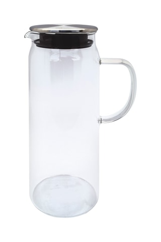 Carafe à eau en verre borosilicate avec couvercle en acier inoxydable - 150 cl