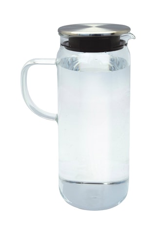 Carafe à eau en verre borosilicate avec couvercle en acier inoxydable - 150 cl