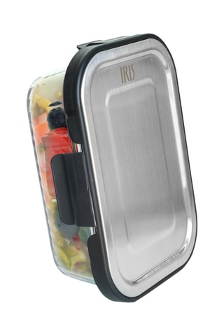 Boîte en verre borosilicate avec couvercle en acier inoxydable sans BPA - 64 cl