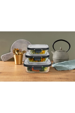 Boîte en verre borosilicate avec couvercle en acier inoxydable sans BPA - 37 cl