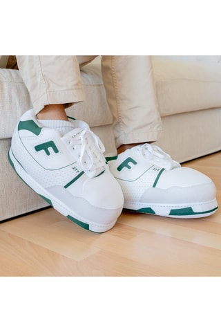 Pantoffels - Wit - Wit en groen