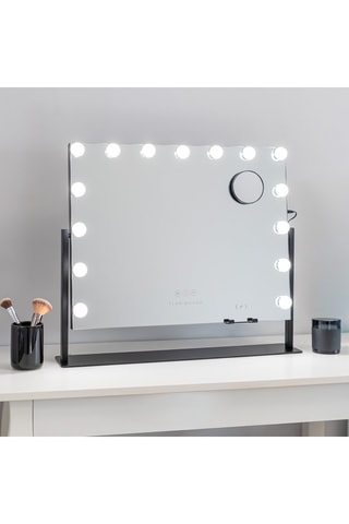 Ledspiegel op Poten - 64 x 54,5 x 12 cm - Zwart