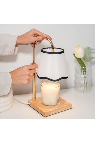 Houten Opwarmlampje - Wit en Zwart - 2 x 35 W