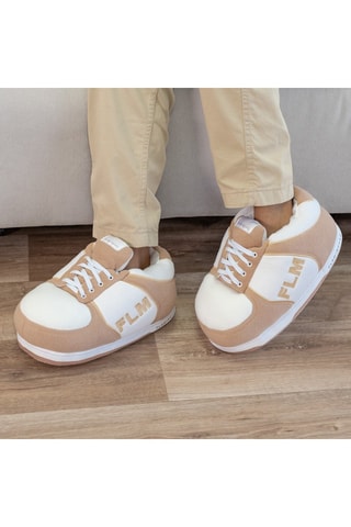 Pantoffels - Wit en Camel - Wit en roze