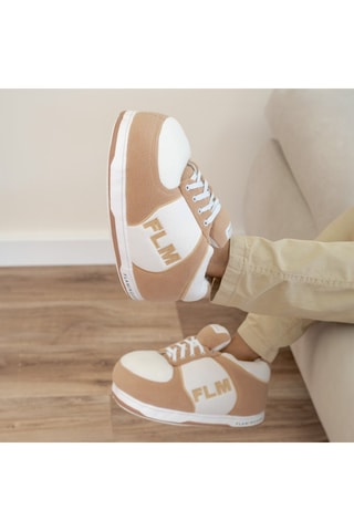 Pantoffels - Wit en Camel - Wit en roze