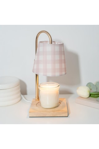 Houten Opwarmlampje - Roze en Wit - 2 x 35 W