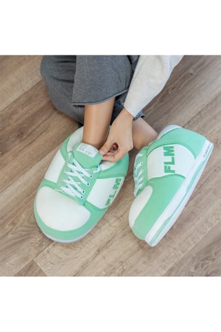 Pantoffels - Wit en Lichtgroen - Wit en groen