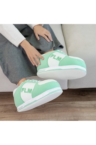 Pantoffels - Wit en Lichtgroen - Wit en groen