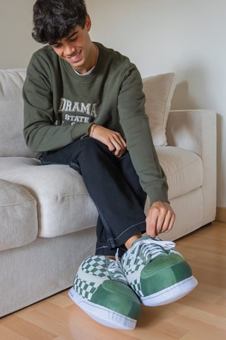 Pantoffels - Groen en Wit - Wit en groen