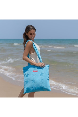 Totebag - Hemelsblauw - Rood, blauw en wit