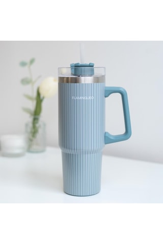 Roestvrijstalen Thermosbeker met Rietje - 0,9 l