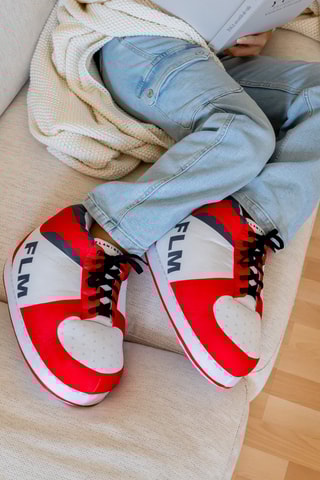 Pantoffels - Rood en Wit - Wit en rood