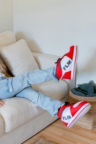 Pantoffels - Rood en Wit - Wit en rood