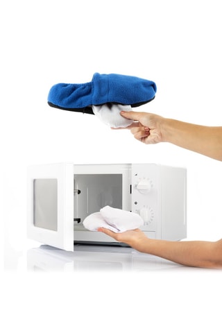 Pantofole termiche con semi di lino - Blu