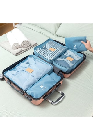 Set organizer per valigia - Celeste - 6 pezzi