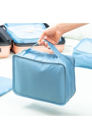 Set organizer per valigia - Celeste - 6 pezzi