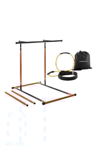 Set base per trazioni e fitness, cintura con fasce di resistenza - 53 x 12,5 x 32 cm