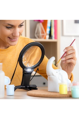 Lente di ingrandimento 2 in 1 con LED - Nero