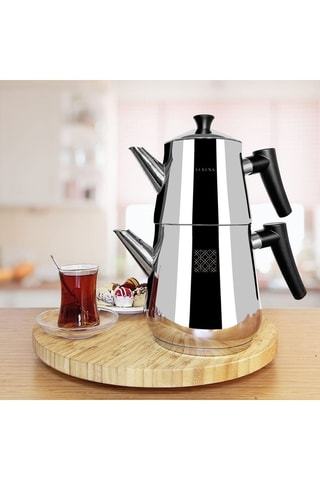 2 Roestvrijstalen Theepotten Serenk - 1 en 2 l