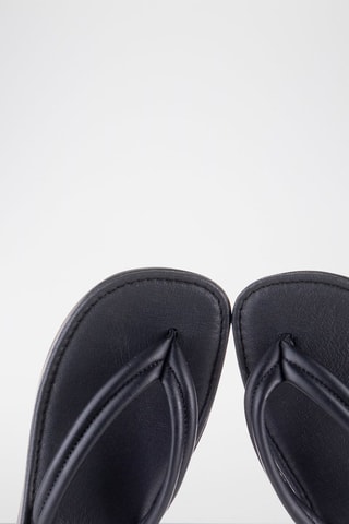 Tongs en cuir - Noir