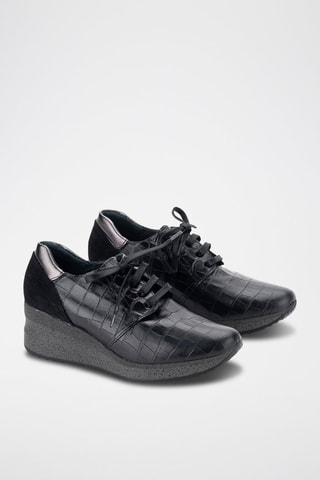 Derbys compensés en cuir - Noir