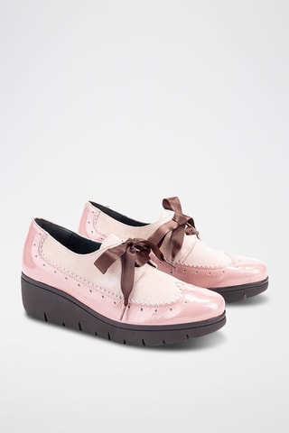 Derbys compensés en cuir - Rose
