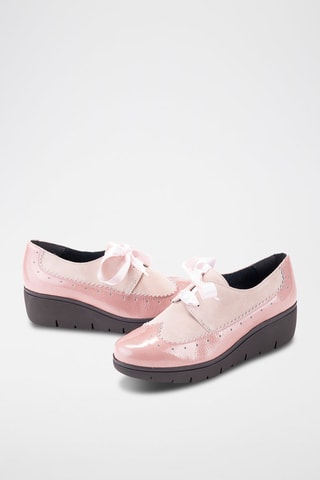 Derbys compensés en cuir - Rose