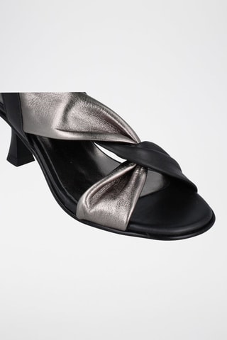 Sandales à talons en cuir Alina - Noir et gris