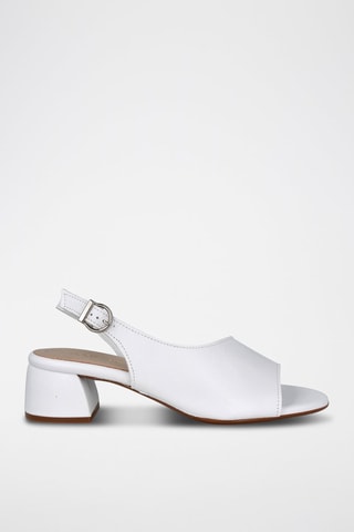 Sandales à talons en cuir Selma - Blanc