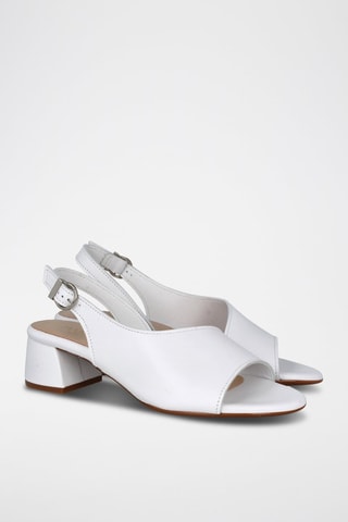 Sandales à talons en cuir Selma - Blanc