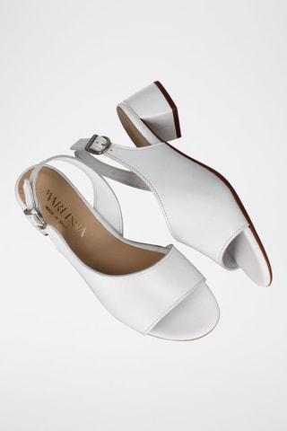 Sandales à talons en cuir Selma - Blanc