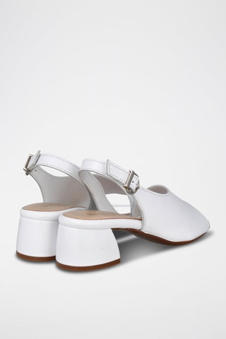 Sandales à talons en cuir Selma - Blanc