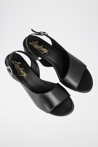 Sandales à talons en cuir Selma - Noir