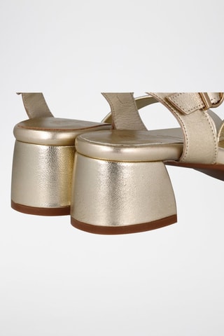 Sandales à talons en cuir Selma - Doré
