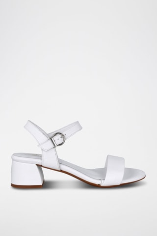 Sandales à talons en cuir Selma - Blanc