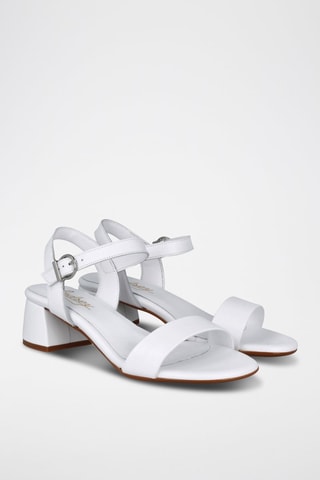 Sandales à talons en cuir Selma - Blanc